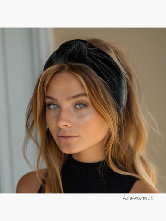 Wide Knotted Velvet Headband, Top Knot, Luxe Soft Fabric, Women\'s Hair Accessory main image 4